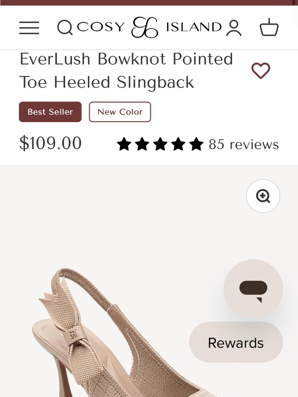 EverLush Bowknot Pointed Toe Slingback Heels — Cream